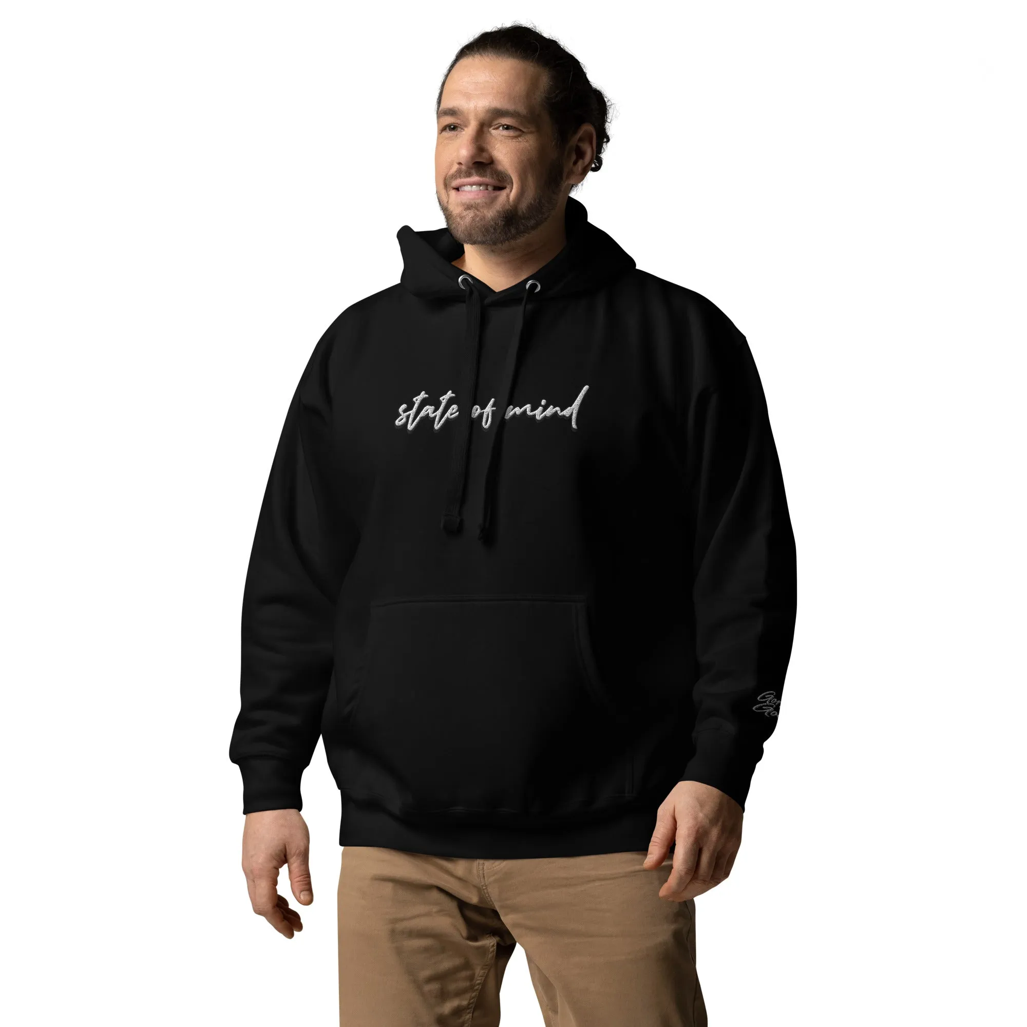 "State of Mind" Embroidered Unisex Hoodie (Color options available)