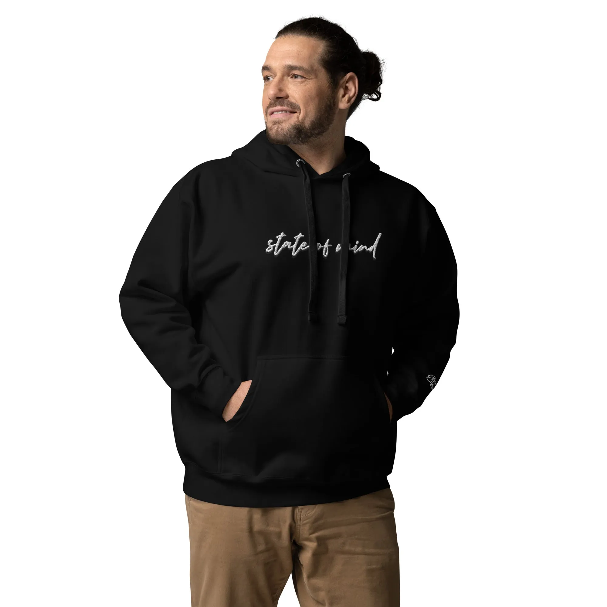 "State of Mind" Embroidered Unisex Hoodie (Color options available)