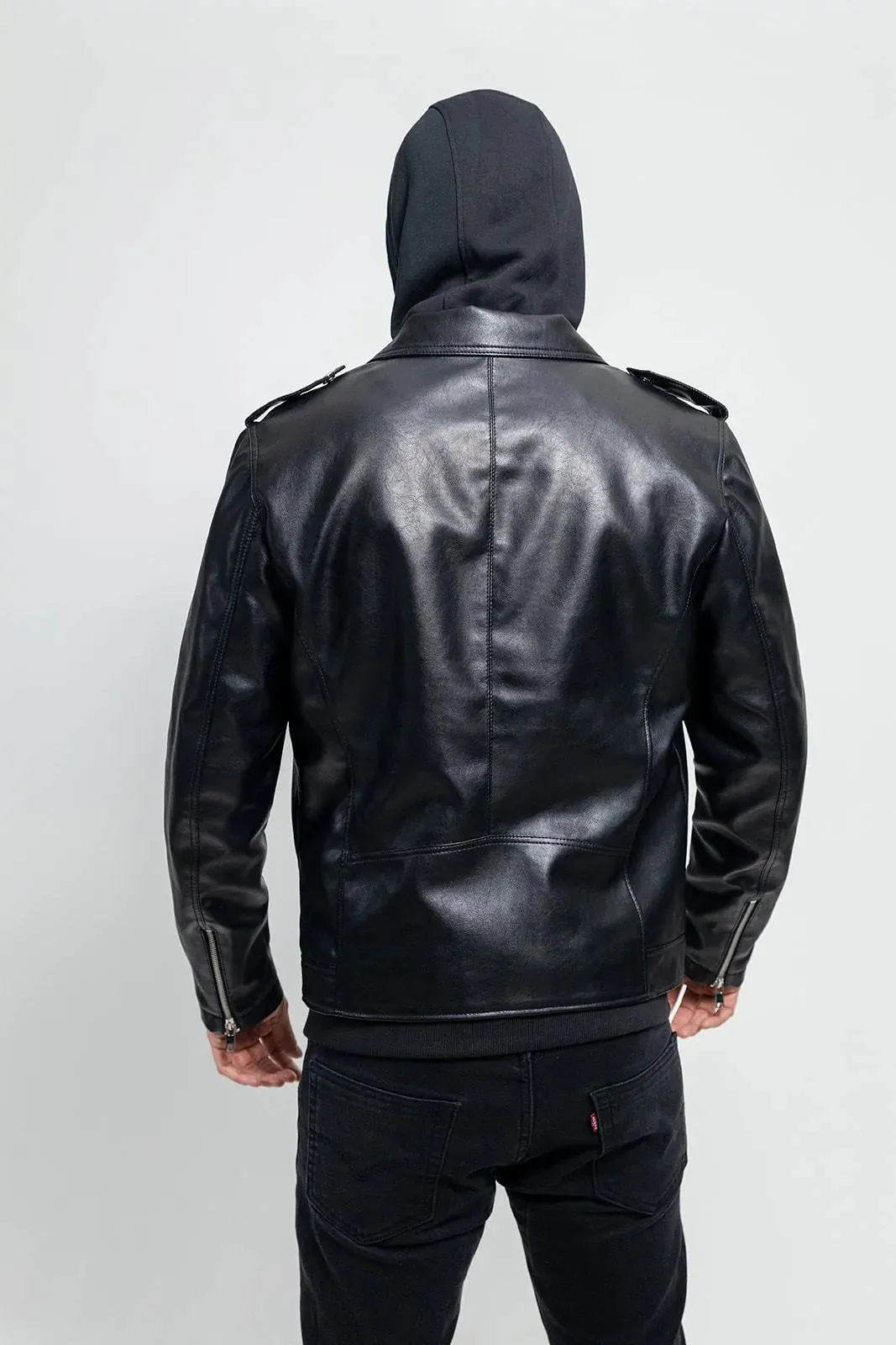 Ralph Mens Vegan Faux Leather Jacket