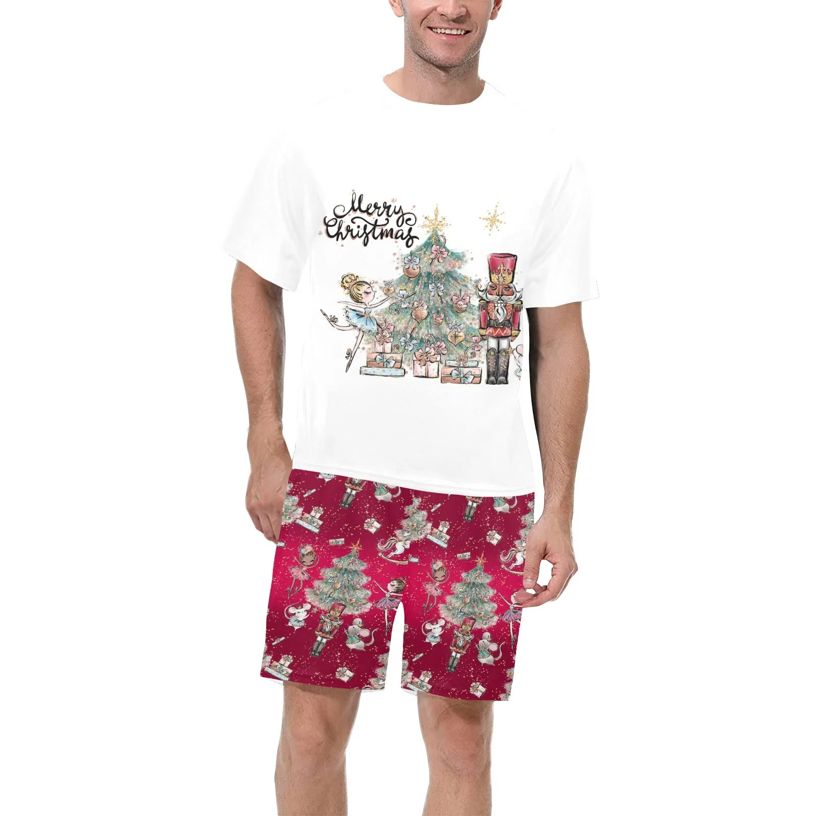 Red Christmas Nutcracker Matching Shirt and Short Sets