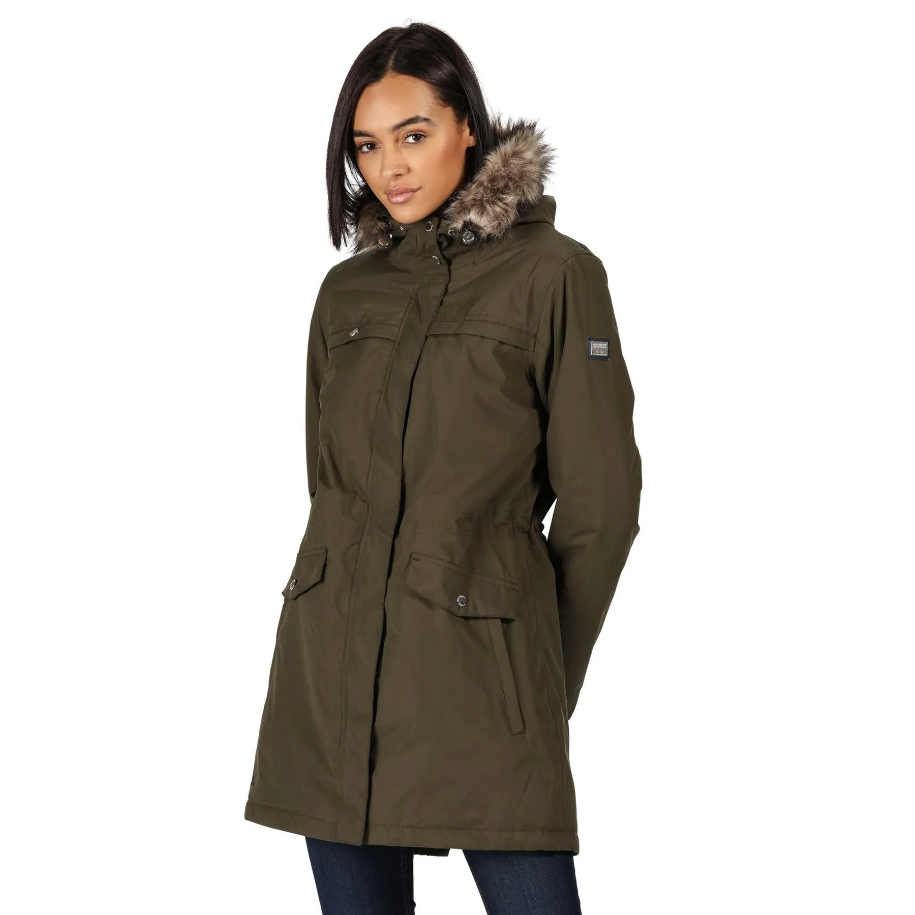 Regatta Womens Serleena II Waterproof Insulated Fur Trim Hooded Parka Jacket