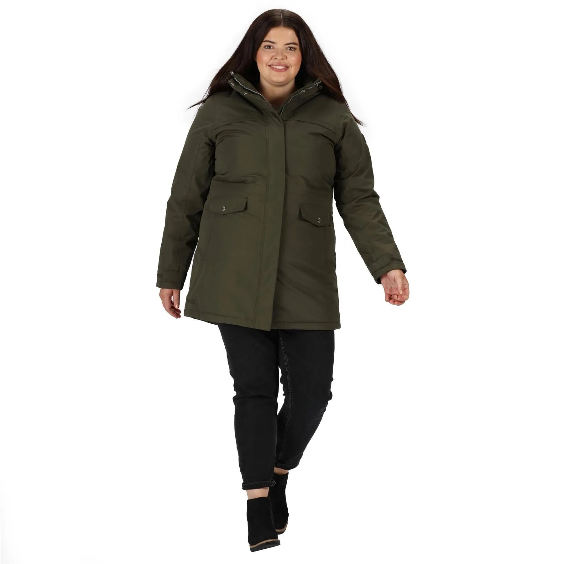 Regatta Womens Serleena II Waterproof Insulated Fur Trim Hooded Parka Jacket