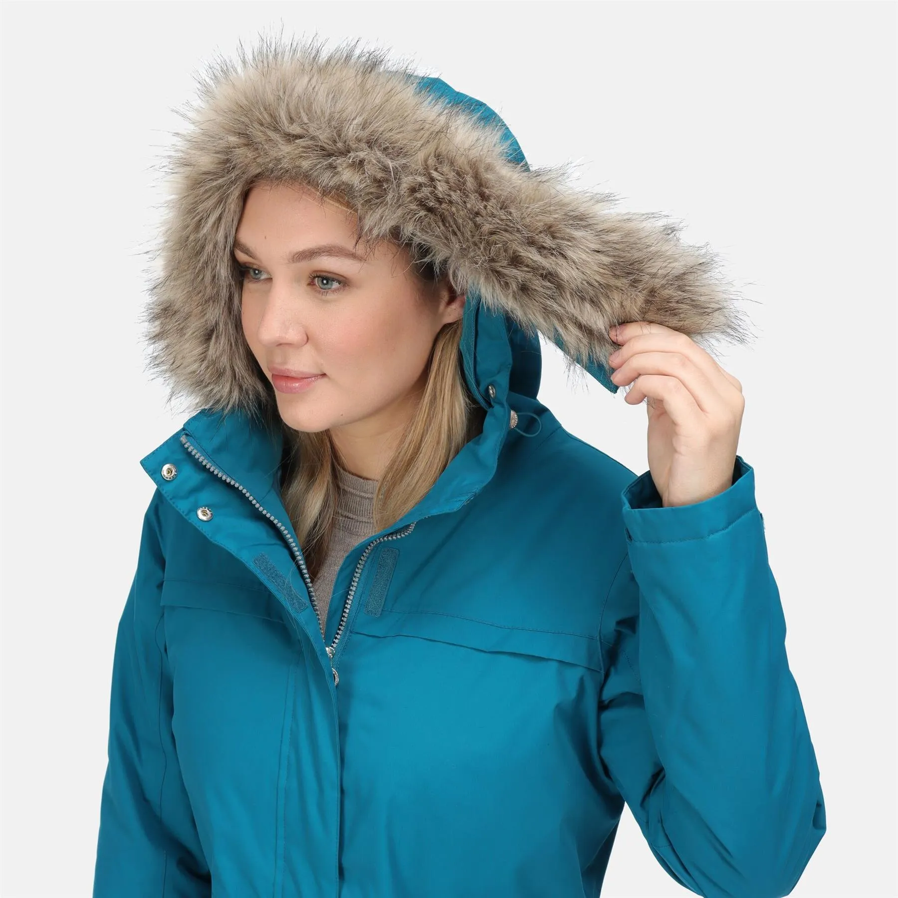 Regatta Womens Serleena II Waterproof Insulated Fur Trim Hooded Parka Jacket