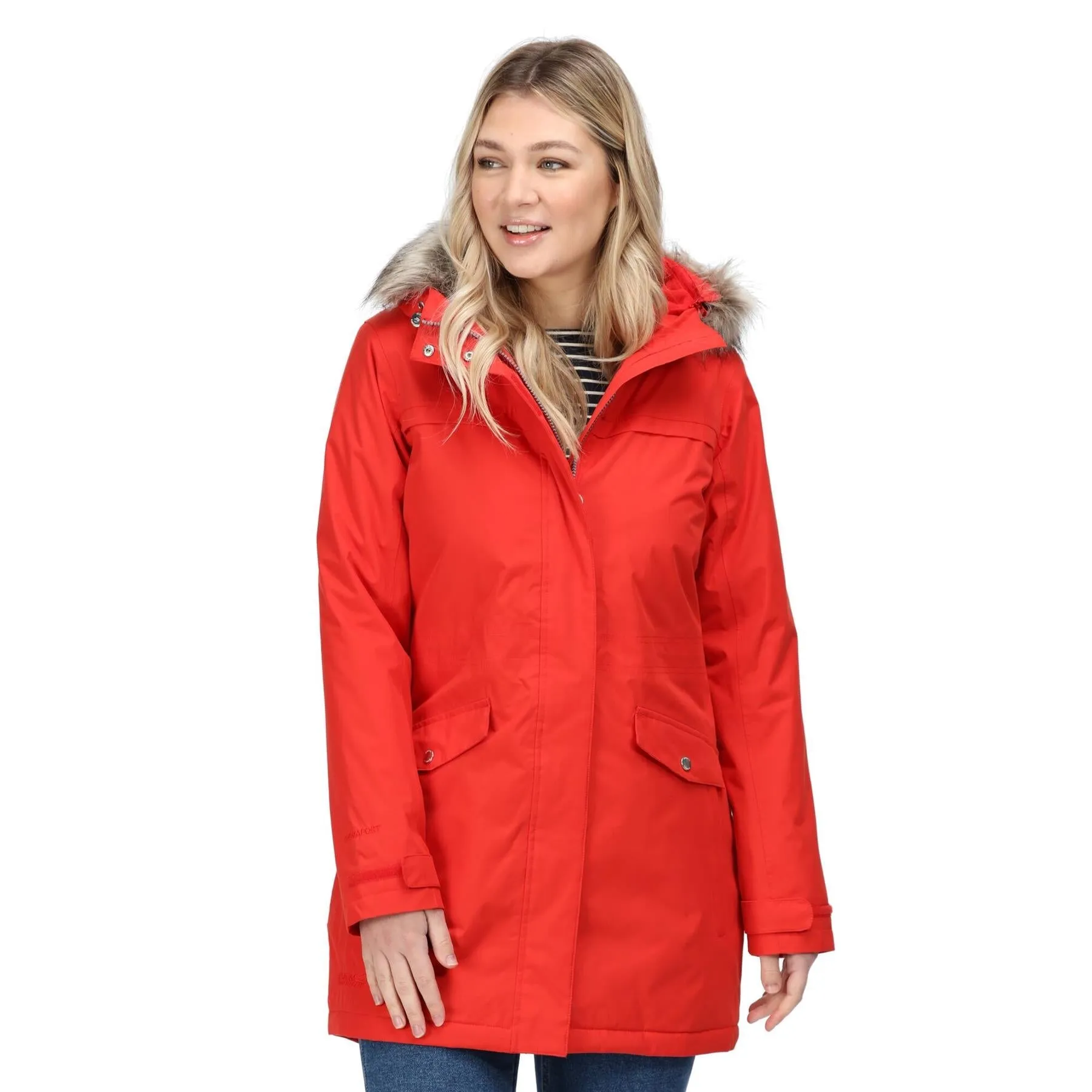 Regatta Womens Serleena II Waterproof Insulated Fur Trim Hooded Parka Jacket