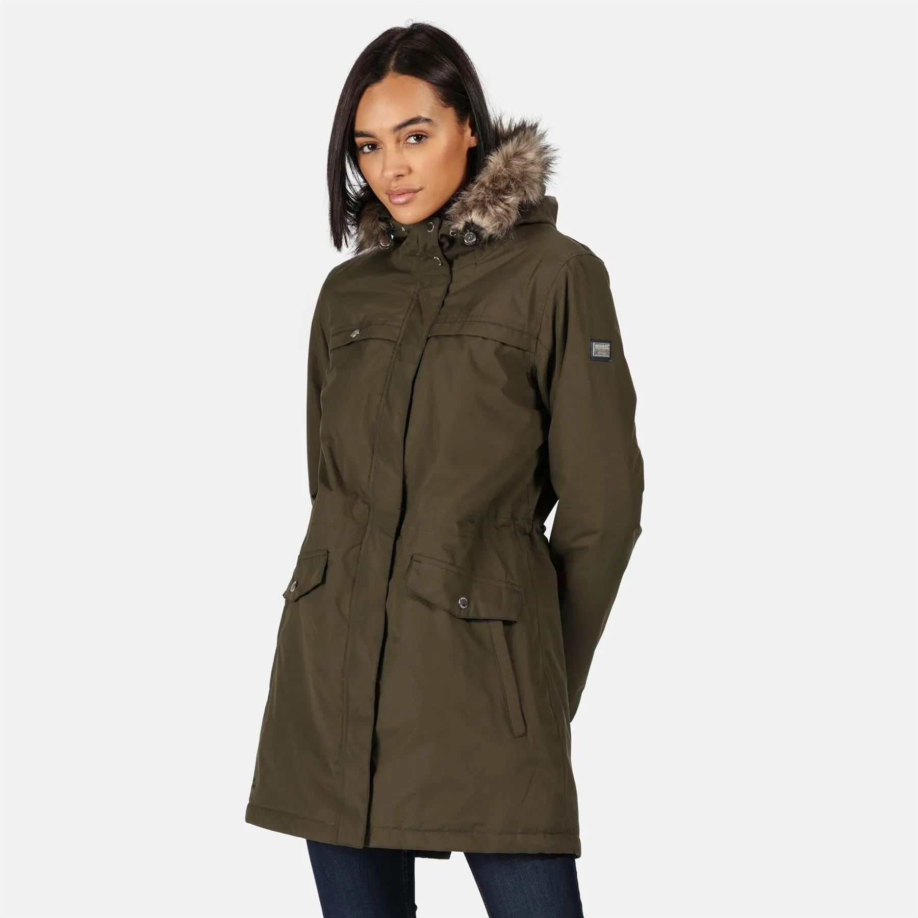 Regatta Womens Serleena II Waterproof Insulated Fur Trim Hooded Parka Jacket