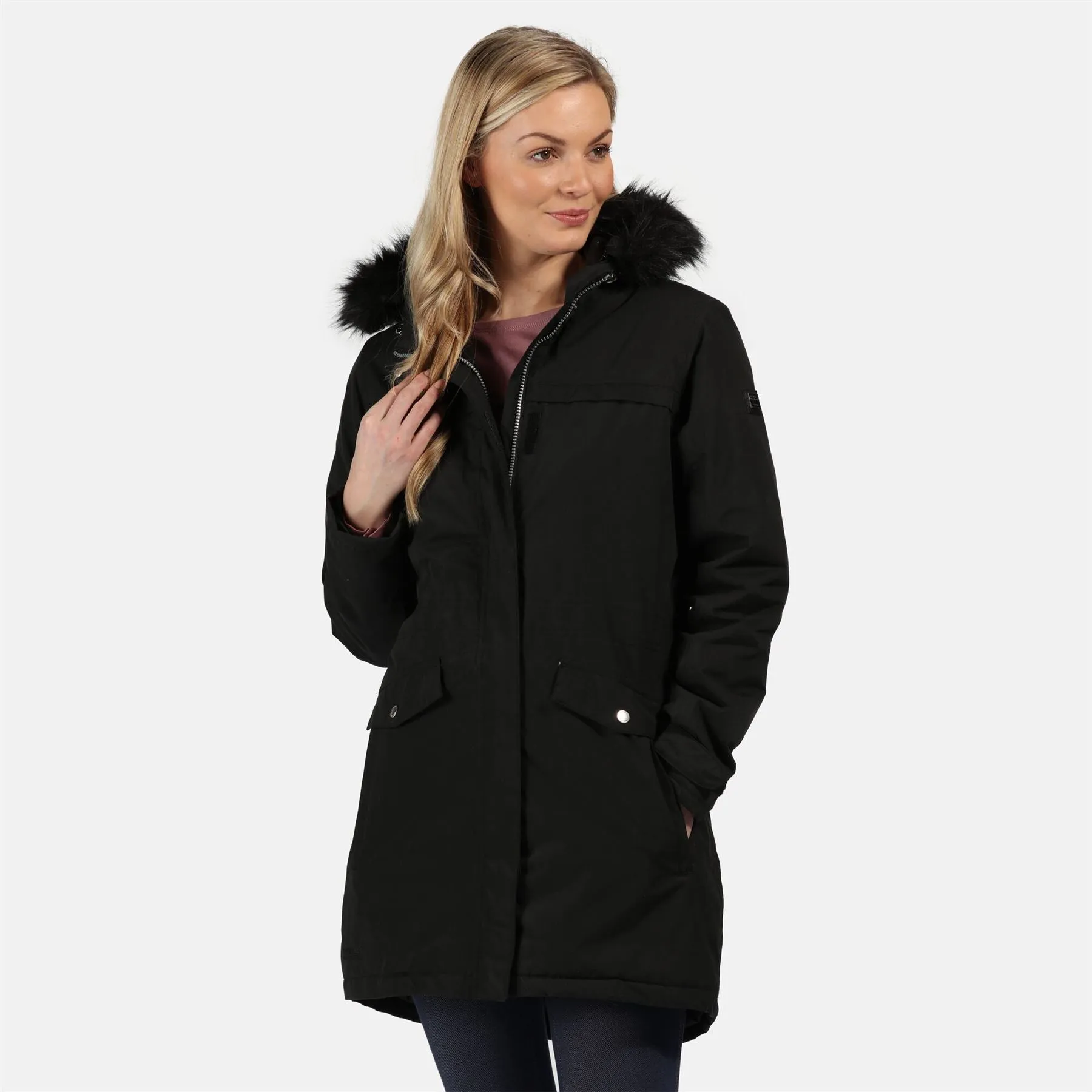 Regatta Womens Serleena II Waterproof Insulated Fur Trim Hooded Parka Jacket