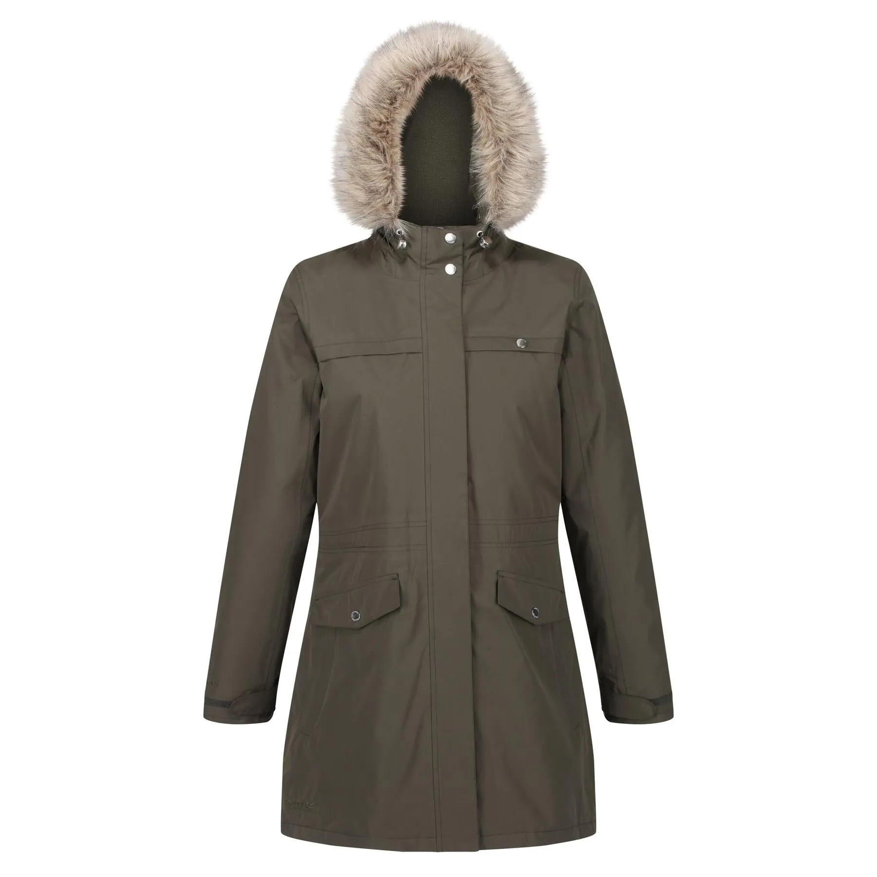 Regatta Womens Serleena II Waterproof Insulated Fur Trim Hooded Parka Jacket