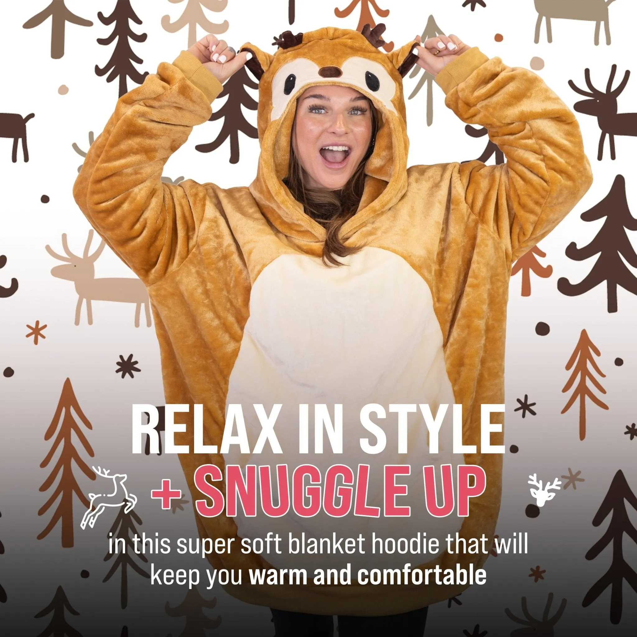 Riley the Reindeer Snugible | Blanket Hoodie & Pillow