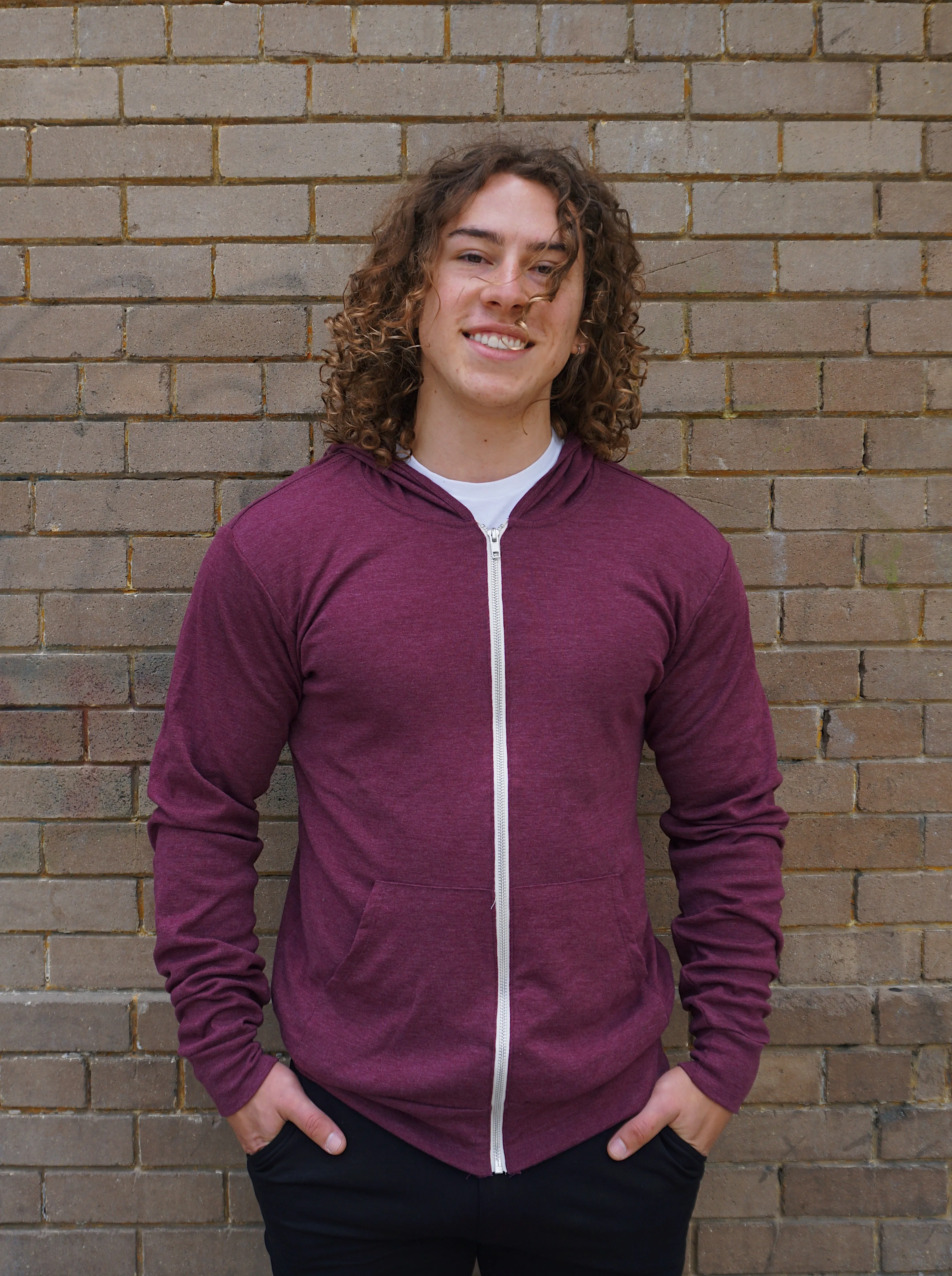 ROLO PREMIUM ZIP FRONT HOODIE MAROON