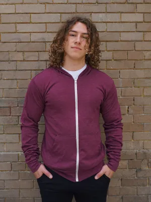 ROLO PREMIUM ZIP FRONT HOODIE MAROON