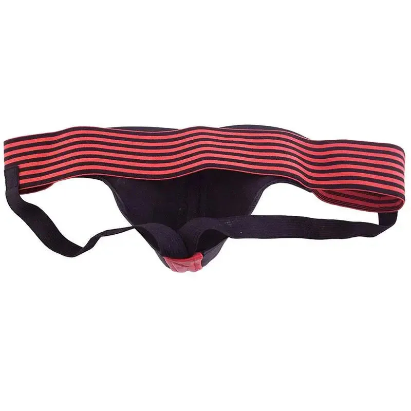 Rouge Garments Black and Red Leather Jockstrap for Men