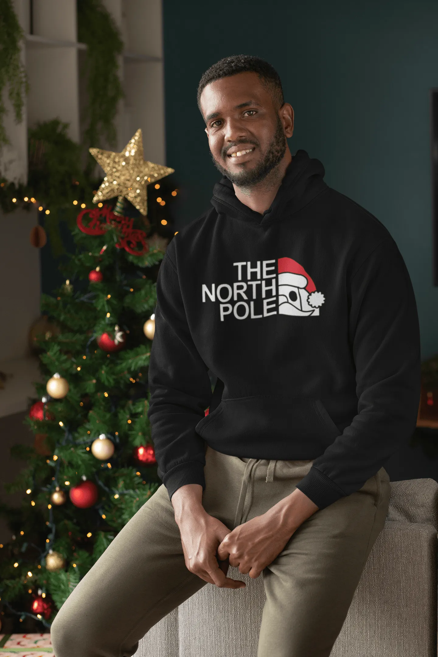 Santa Hoodie The North Pole Midweight Soft Style Pullover