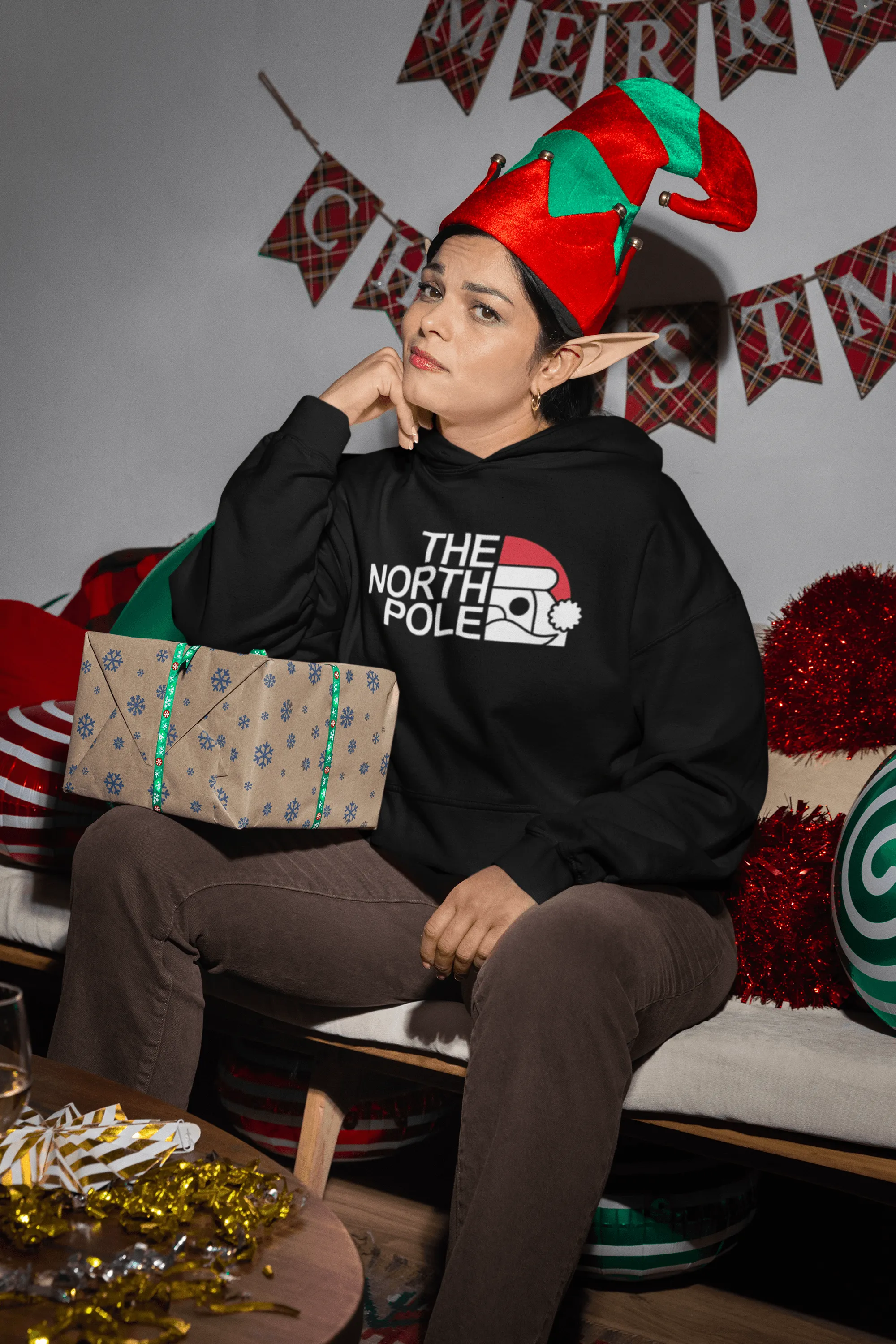 Santa Hoodie The North Pole Midweight Soft Style Pullover