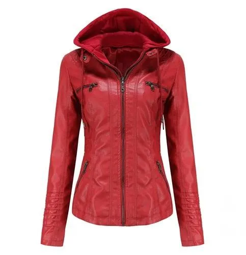 Shenandoah Womens Real Leather Hooded Jacket