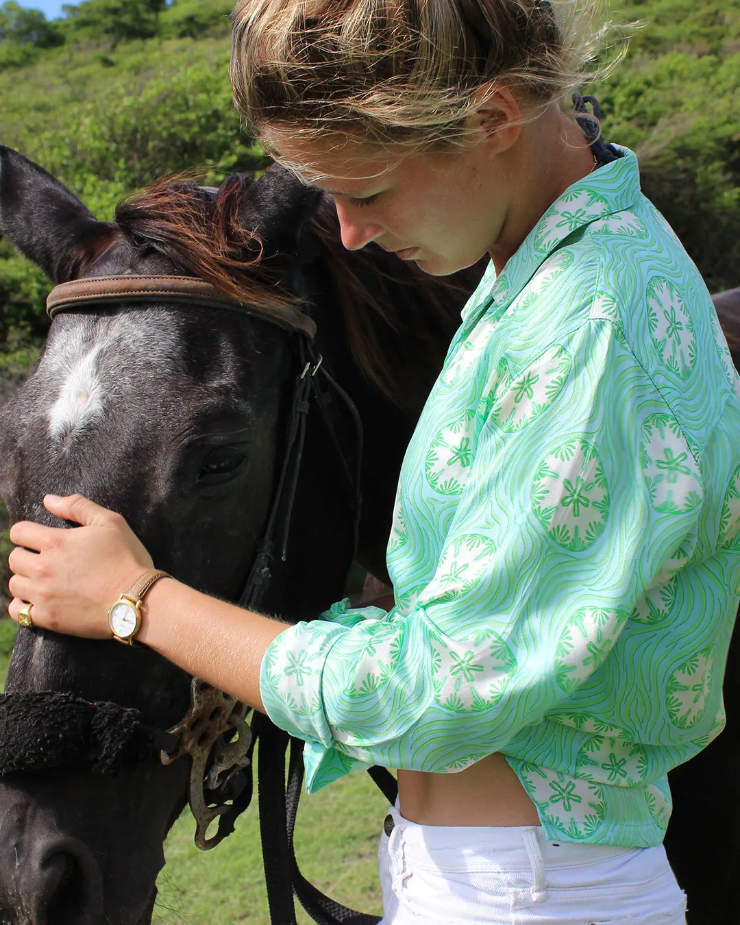 Silk Blouse SAND DOLLAR REPEAT