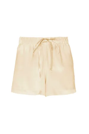 Silk Charmeuse Shorts: Butter Yellow