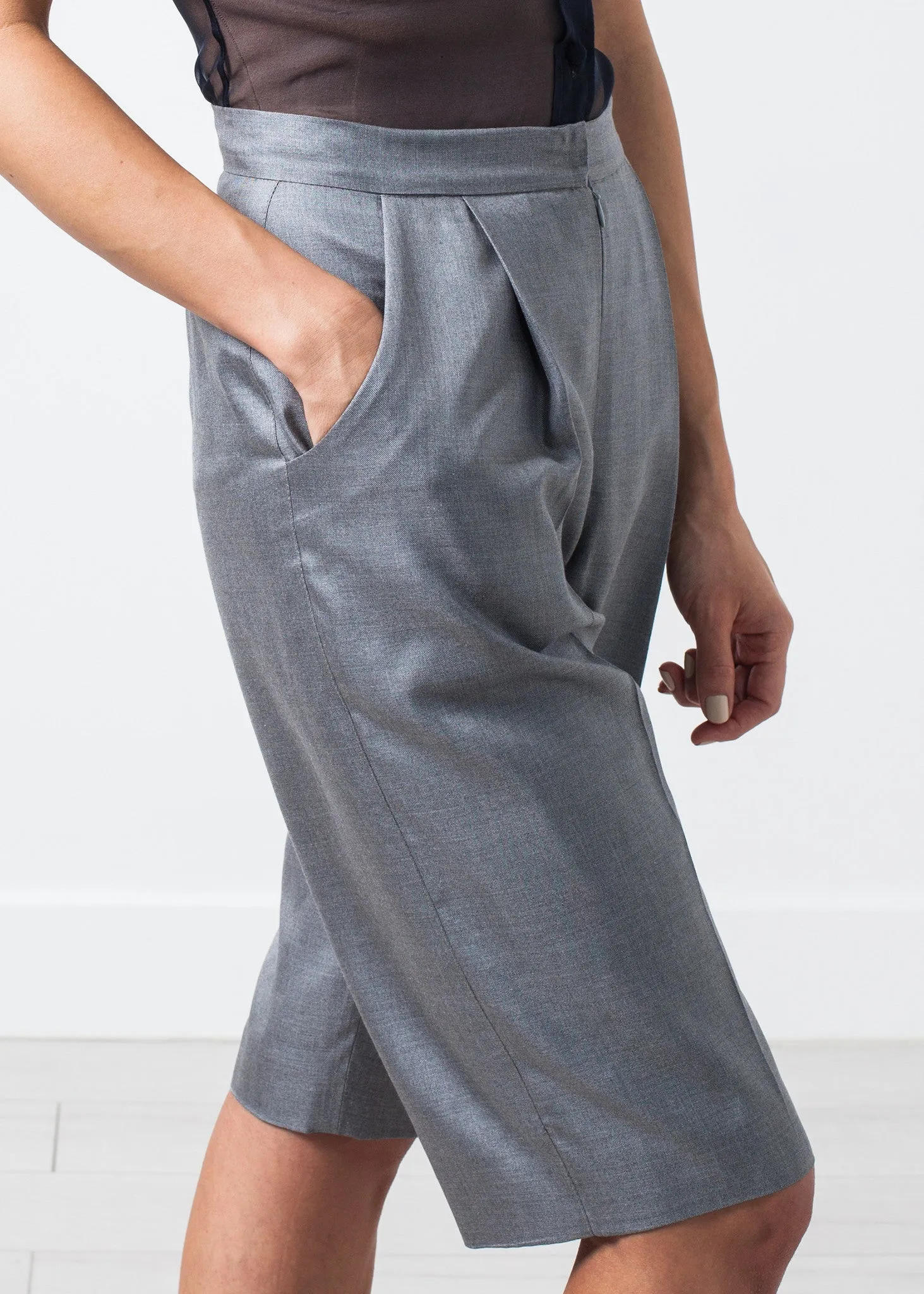 Silk Shorts in Grey