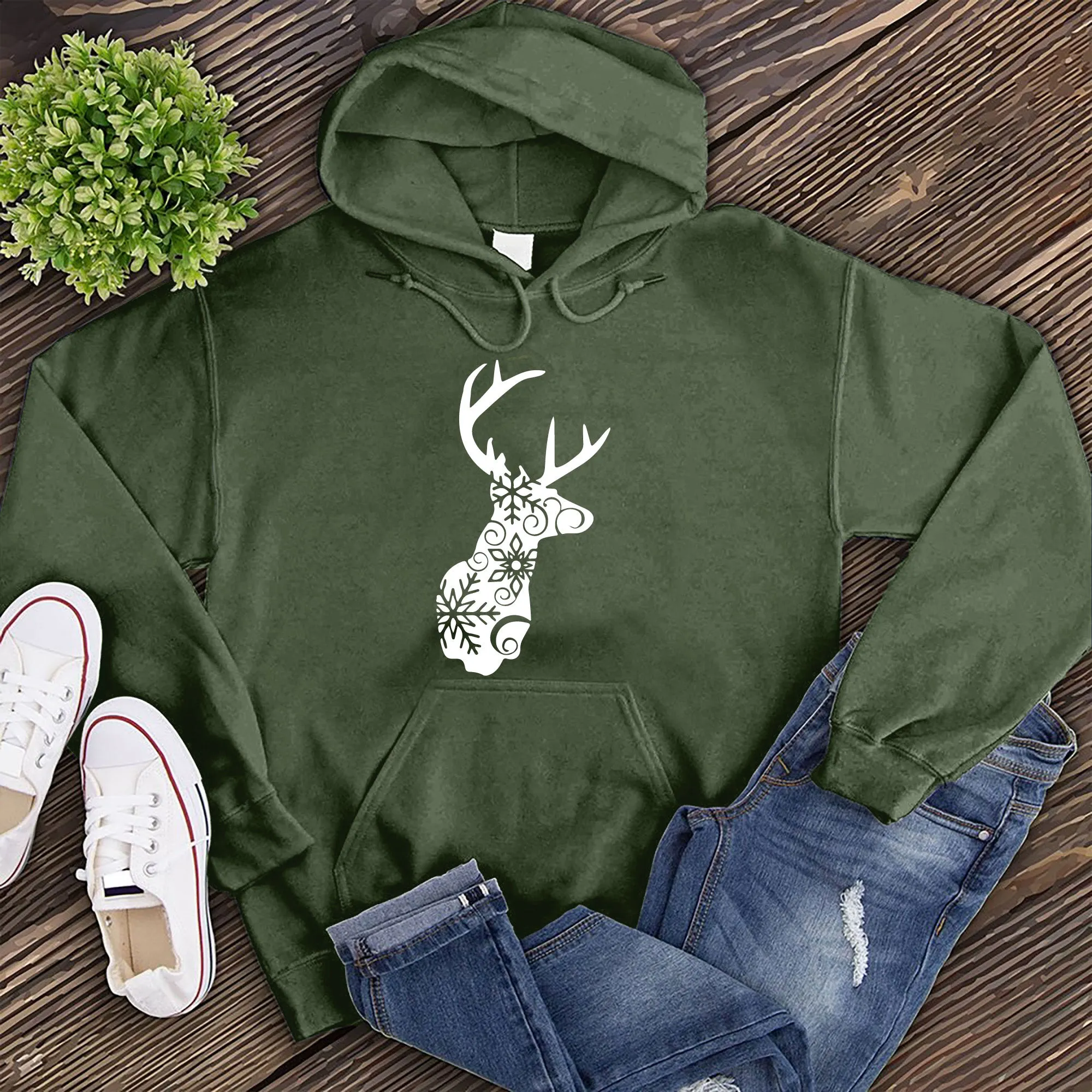 Snowflake Reindeer Hoodie