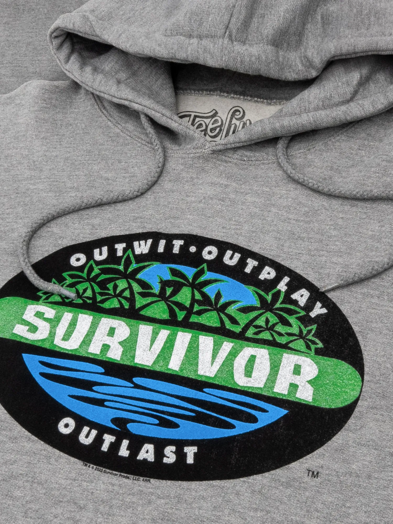 Survivor Outwit Outplay Outlast Logo Hooded Sweatshirt - Oxford Gray