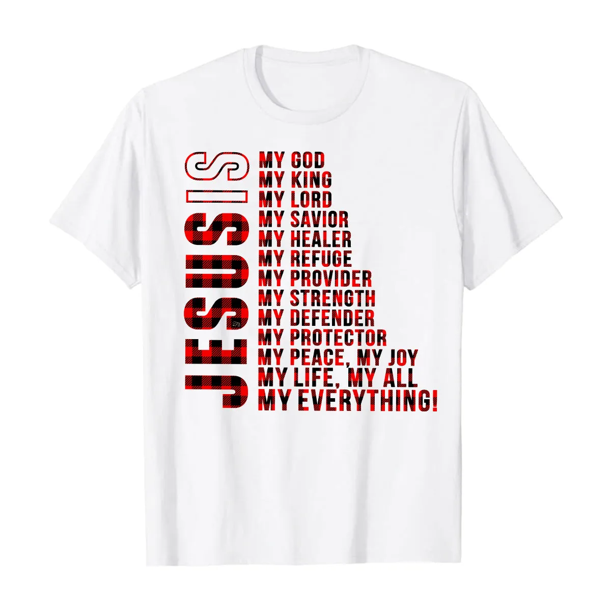 Teesdily | Jesus My God My King My Everything Casual Shirt, Jesus Christian Plaid Hooded Pullover, Christmas Theme Apparel, God Lovers Gift Idea