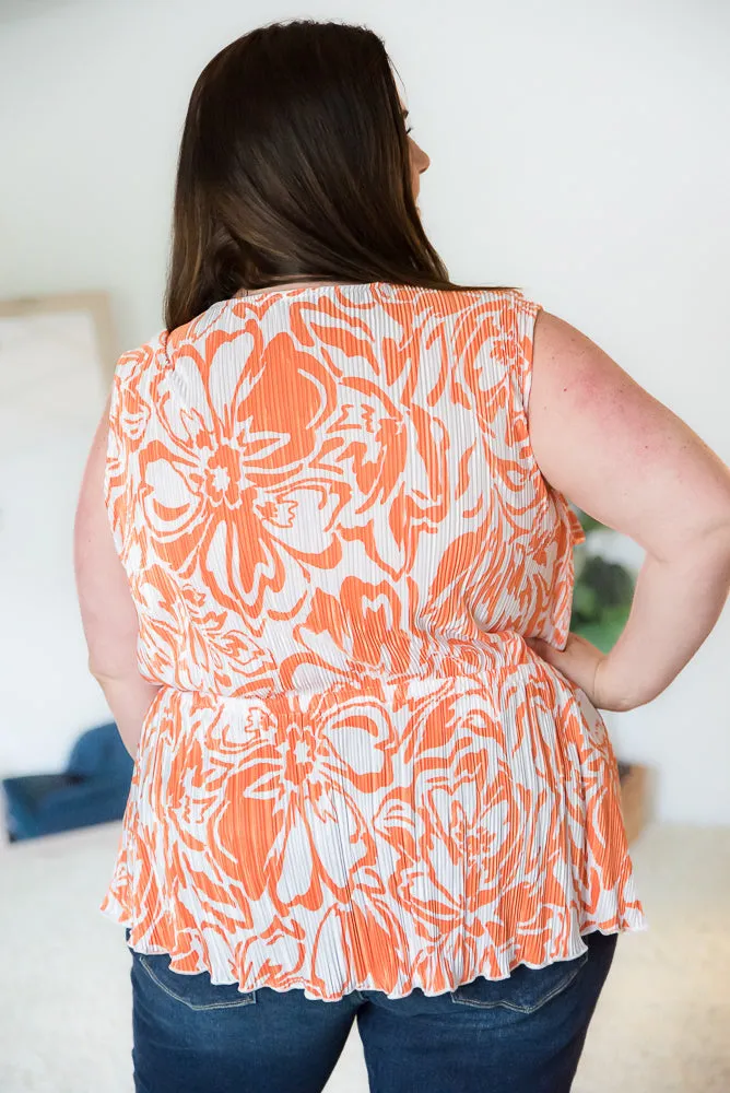 The Orange Swirl Sleeveless Top [Online Exclusive]