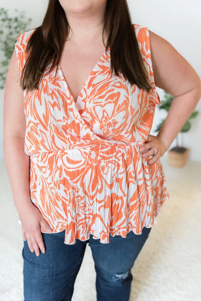 The Orange Swirl Sleeveless Top [Online Exclusive]