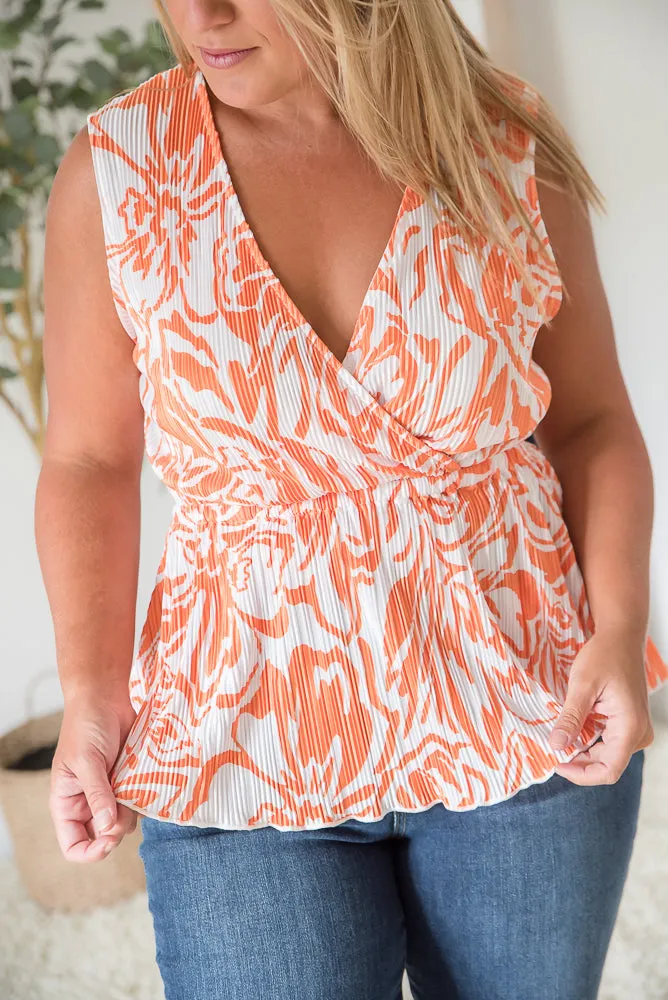 The Orange Swirl Sleeveless Top [Online Exclusive]