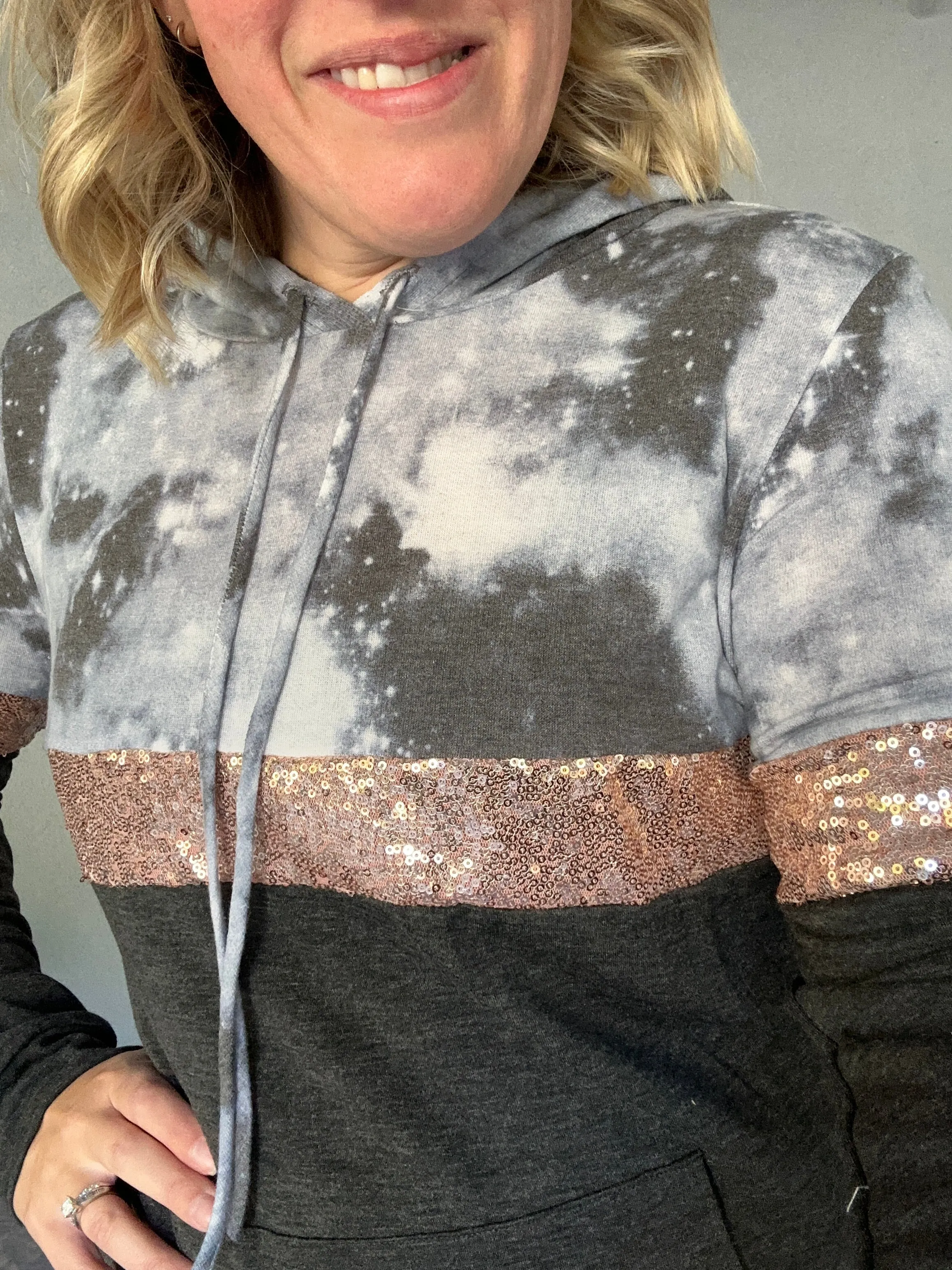 Tie Dye Sequin Lightweight Hoodie