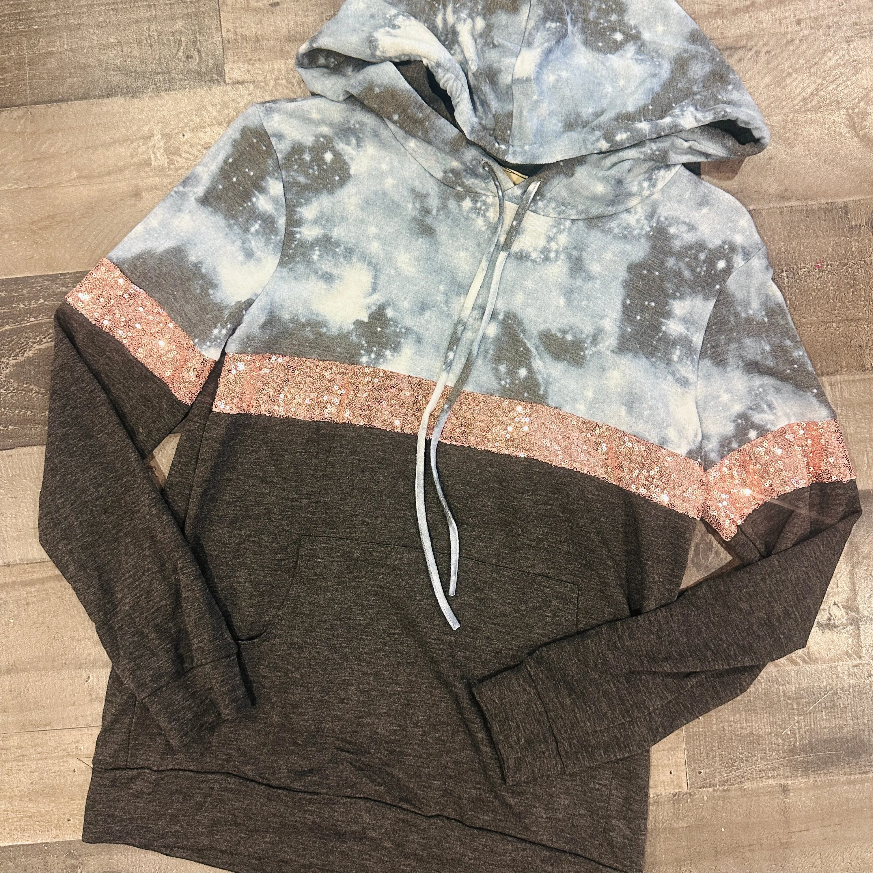 Tie Dye Sequin Lightweight Hoodie