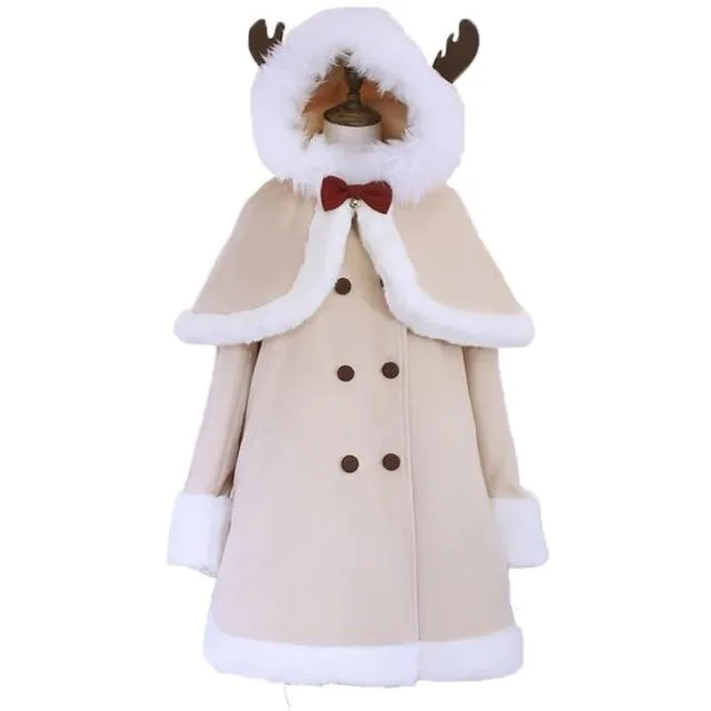 Tiny Reindeer Winter Dress Coat