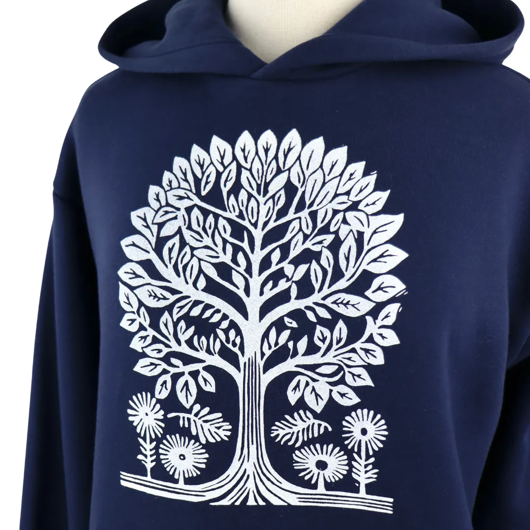 Tree Vol. 2 Unisex Heavyweight Pullover Hoodie in Navy