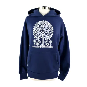 Tree Vol. 2 Unisex Heavyweight Pullover Hoodie in Navy