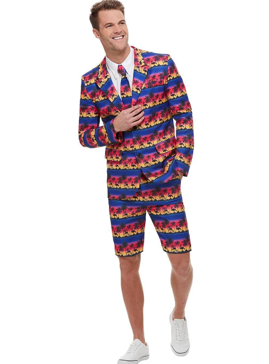 Tropical Flamingo Sunset Mens Stand Out Shorts Costume Suit