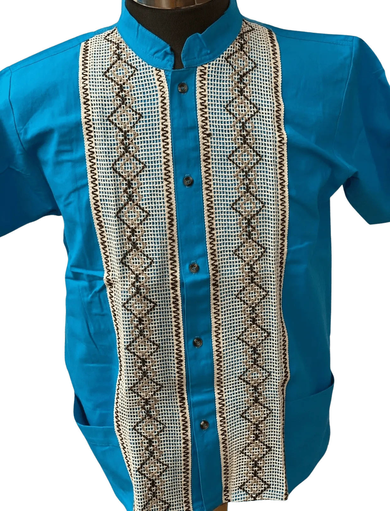 Turquoise Guayabera Shirt