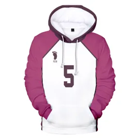 Unisex Tendo Satori Cosplay Hoodies Haikyuu!! Pullover 3D Print Jacket Sweatshirt