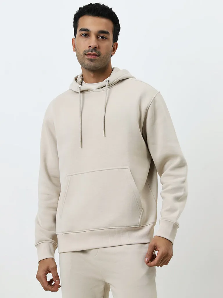 WES Casuals Beige Relaxed-Fit Sweatshirt