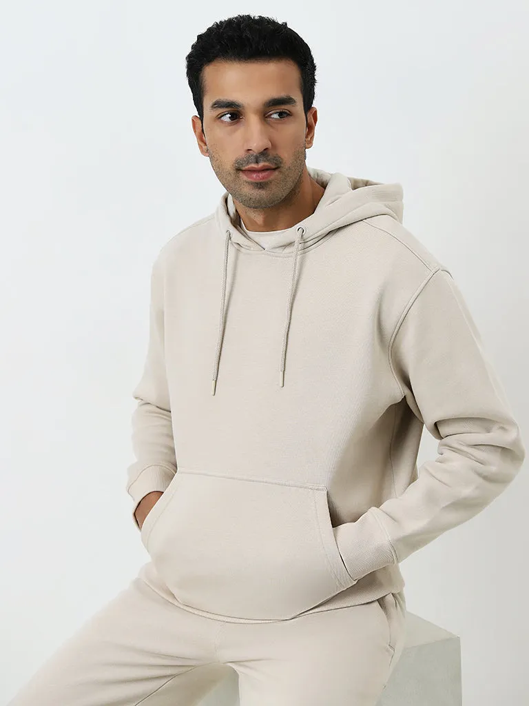 WES Casuals Beige Relaxed-Fit Sweatshirt