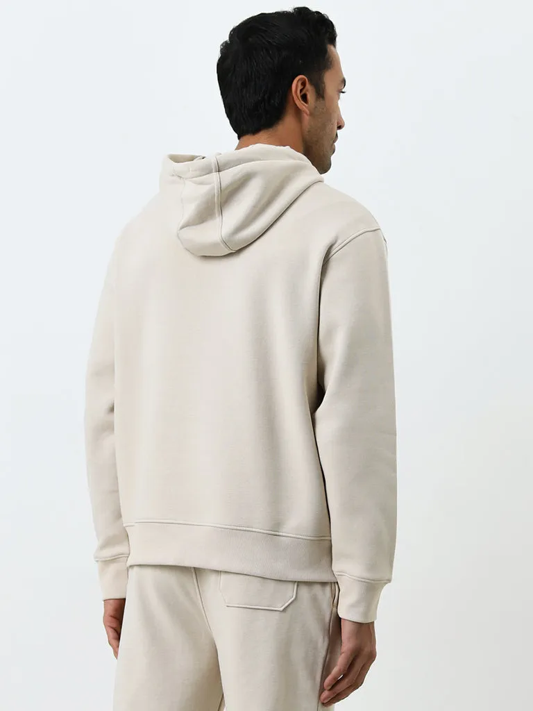 WES Casuals Beige Relaxed-Fit Sweatshirt