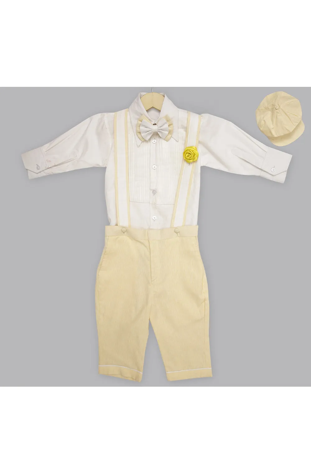 White and yellow formal outfit for boys