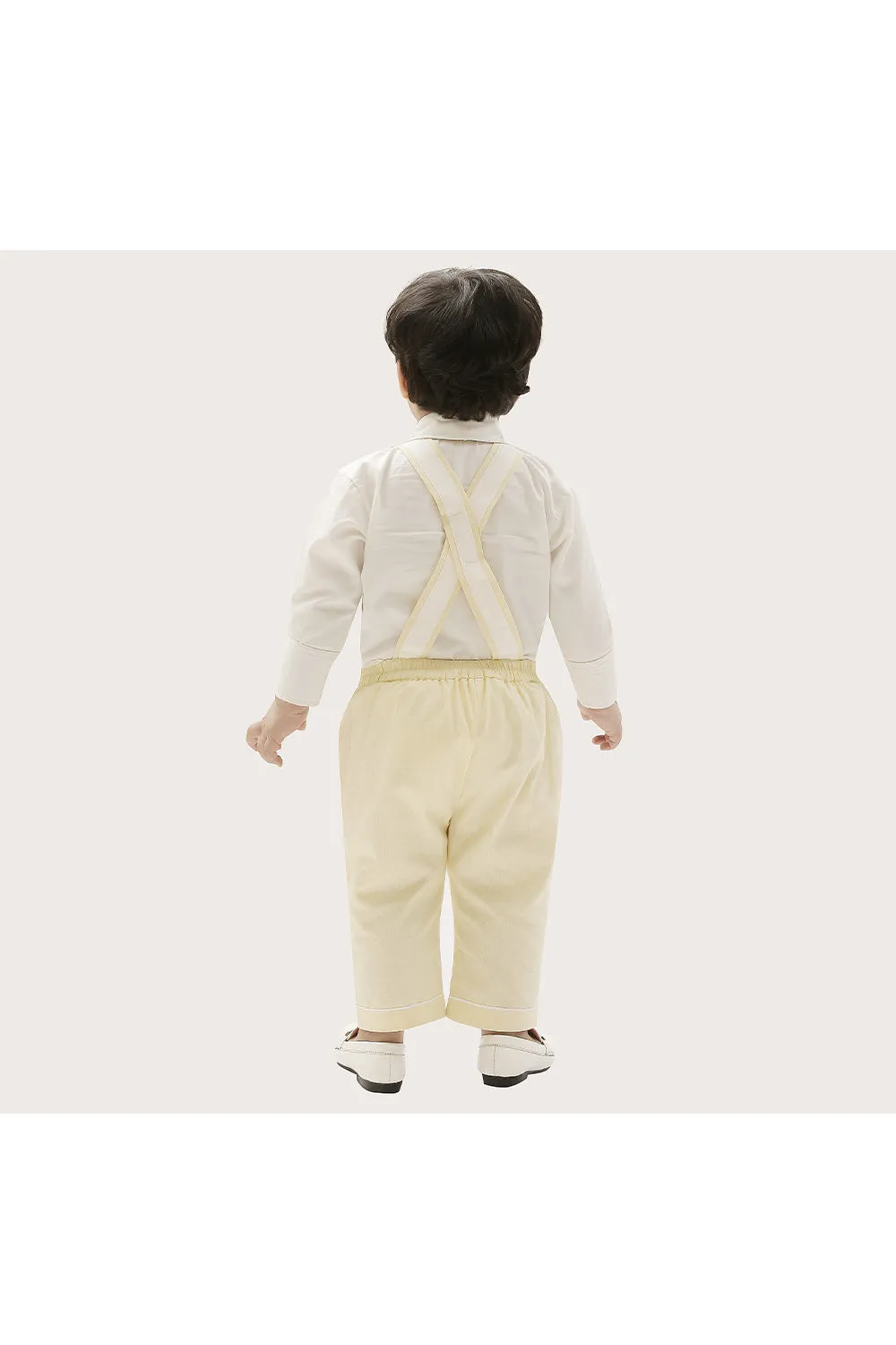 White and yellow formal outfit for boys