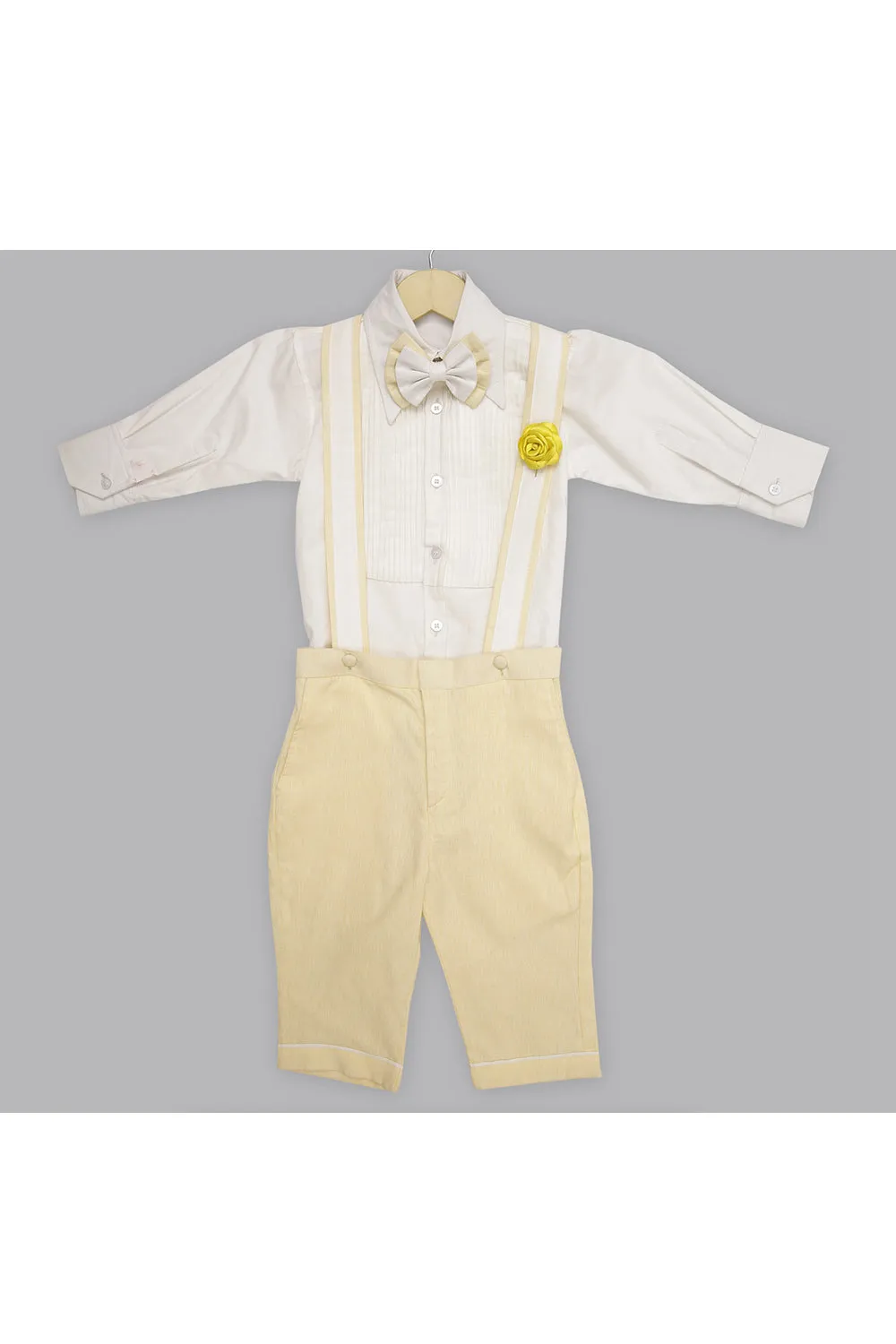 White and yellow formal outfit for boys