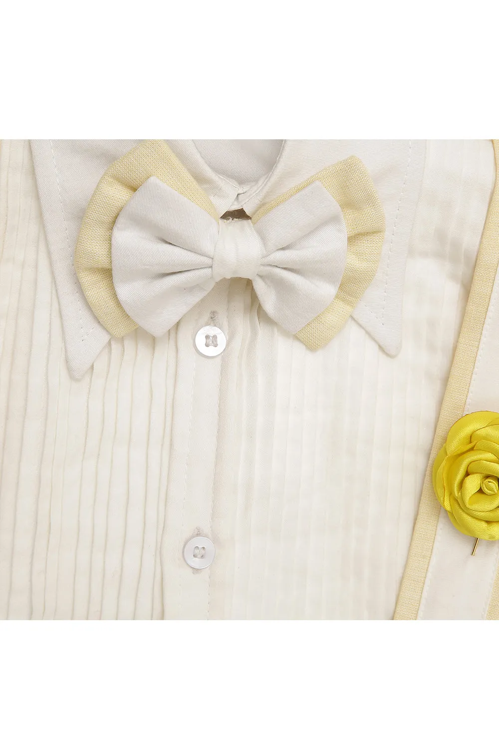 White and yellow formal outfit for boys