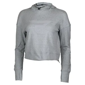 Womens Cropped Fleece Tennis Hoodie Glacier Gray