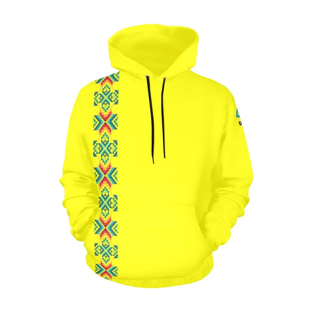 Yellow Blanket Strip Hoodie for Men (USA Size)