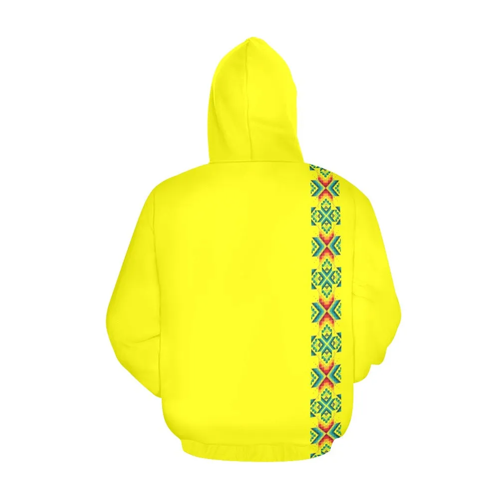 Yellow Blanket Strip Hoodie for Men (USA Size)