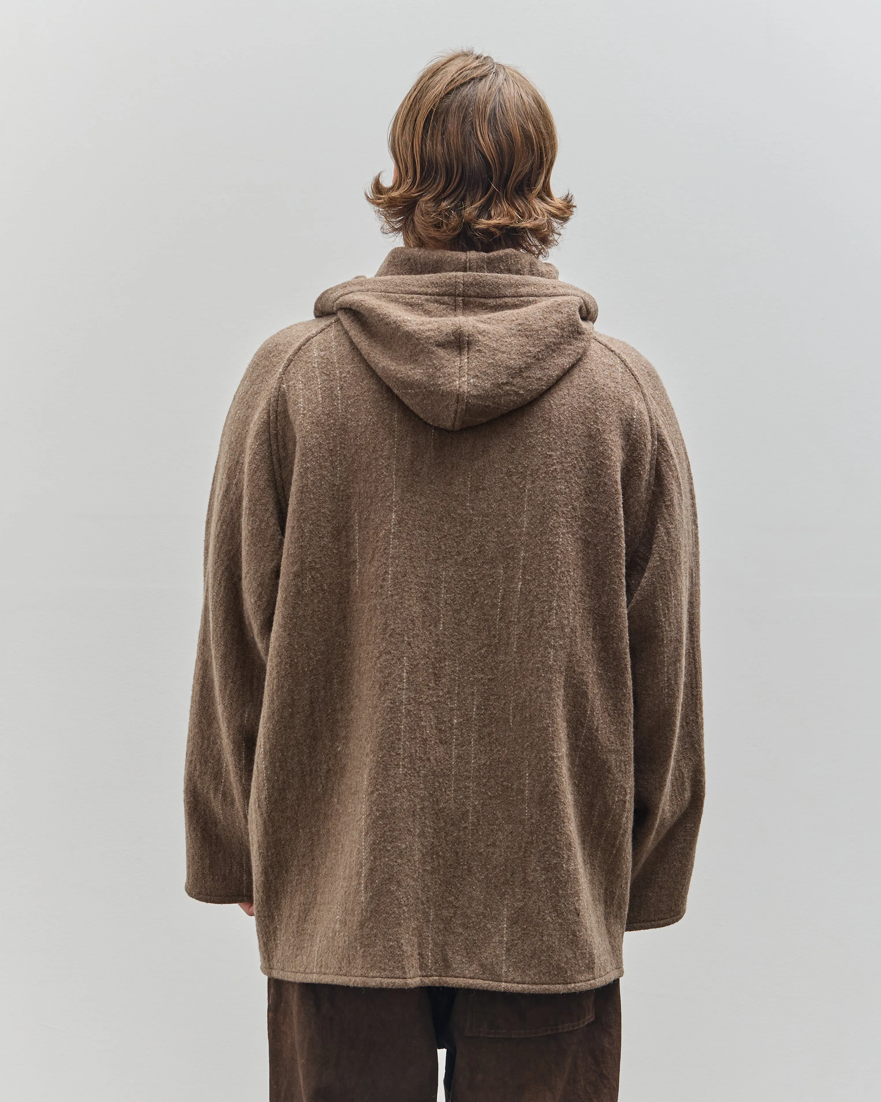 Yoko Sakamoto Unisex Kasuri Parka, Brown Broken Stripe