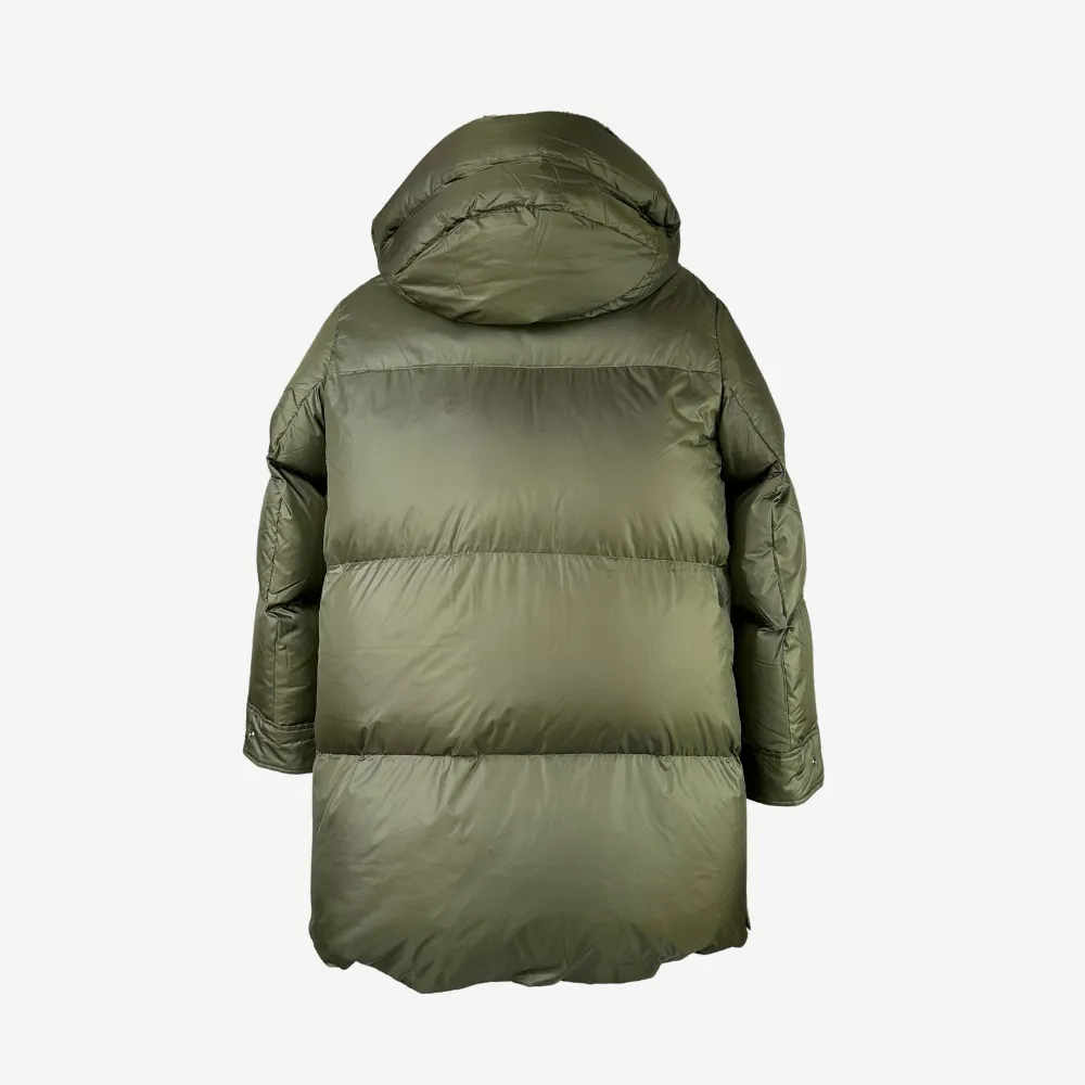 Yves Salomon Padded Hooded Coat - Hunter Green